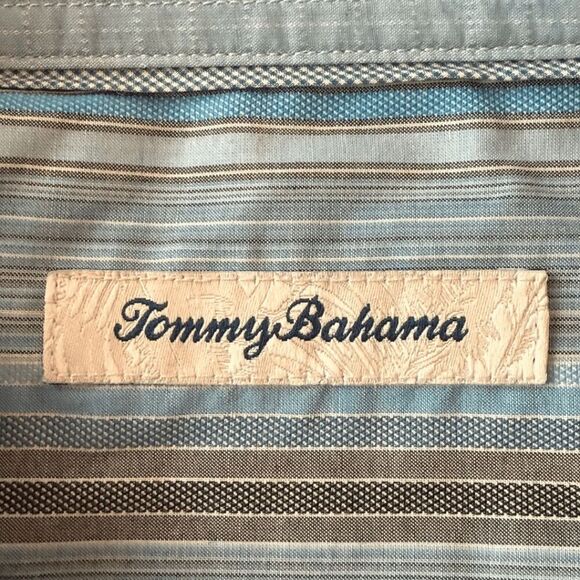 Tommy Bahama Men's Stripe Long Sleeve Pima Cotton Button Up Shirt Multicolor XL - Picture 3 of 7
